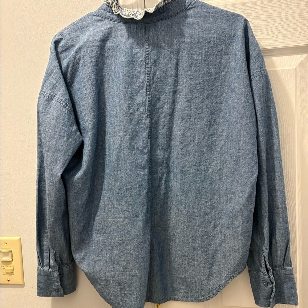 Anthropologie Sundays Tessa Chambray Top Size Small - Picture 3 of 3